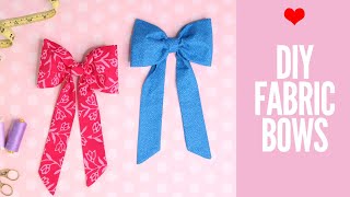 DIY Fabric Bow  How to Make Fabric Bows [upl. by Laehcim]