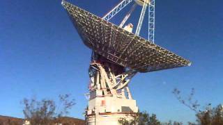 Giant 70meter Goldstone radio antenna rotates to quotstowquot position [upl. by Landau]