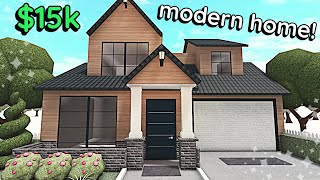 15k Bloxburg Simplistic Modern House Build 2 Story Exterior Tutorial [upl. by Atrim]