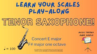 🎵TENOR SAXOPHONE F major scale PLAYALONG 🎶 [upl. by Einnos]