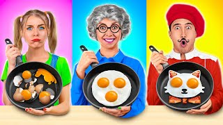 Reto De Cocina Yo vs Abuela 5  Simples trucos y herramientas de cocina secretas de Multi DO [upl. by Emmaline]