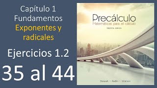 Precalculo Stewart 7 edicion ejercicio 12 35 al 44  Exponentes y radicales [upl. by Atinid]