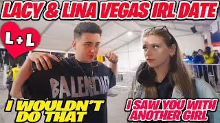 LINA CAUGHT LACY RIZZING Another Girl In Their VEGAS IRL DATE [upl. by Pillow]