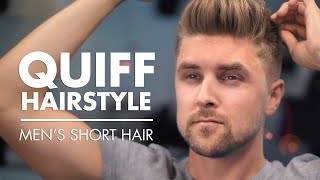 Mens Quiff Hairstyle  Short Hair [upl. by Ping]