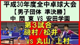 【卓球全中】磯村松井中間東vs丸山上村安田学園 平成30年度全国中学校卓球大会 男子団体準決勝 第３試合 [upl. by Clarhe391]