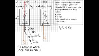 Dynamika Student jedzie w windzie stojąc na wadze która pokazuje inną masę Oblicz przyspieszenie [upl. by Carl]