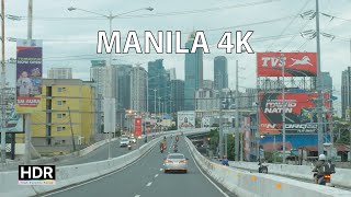 Manila 4K HDR  Skyscraper City  Driving Downtown [upl. by Lraed478]