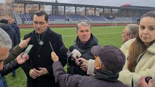 Deschiderea bazei sportive Carpați  primarul George Scripcaru și președintele FRF Răzvan Burleanu [upl. by Yerak]