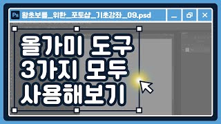 올가미 도구 3가지 다각형 자석 올가미 도구까지 함께 사용해봐요  포토샵 2024 한글판 기초강좌 09 [upl. by Audrye]