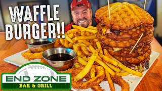 quotWaffenburgerquot Triple Waffle Cheeseburger Challenge in Dallas Texas [upl. by Enened526]