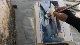 Plein air watercolor painting in china [upl. by Crichton]