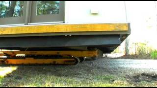 Using Trans Lift for Big Trailer Tight Turn with Modular Home  iHouse II 30 US tons 66 FT long [upl. by Iorgos]