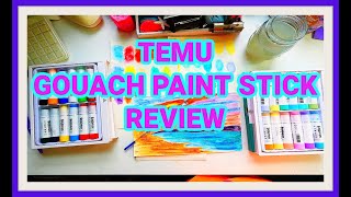 TEMU GOUACHE PAINT STICK REVIEW HOW DID THEY DO [upl. by Lirbij664]