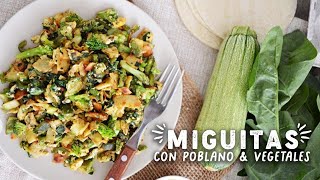 CLASE DE COCINA EN VIVO Miguitas con poblano huevo con tortilla sopitas o migas [upl. by Olympie686]