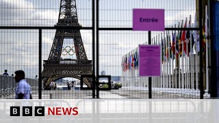 Paris set for 2024 Olympics opening ceremony as security tightened  BBC News [upl. by Donnell]