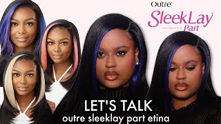 NEW Skunk Stripe Synthetic Wig 🤯 Outre Synthetic Sleek Lay Part HD Transparent Lace Front Wig Etina [upl. by Enehpets]