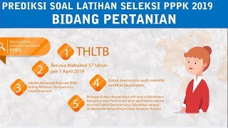 PREDIKSI SOAL LATIHAN SELEKSI PPPK 2019  BIDANG PERTANIAN [upl. by Toogood]