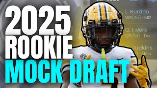 2025 Rookie Mock Draft Dynasty Big Board  3 Round Mock  2024 Dynasty Fantasy Football [upl. by Aicelav]