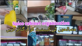 Kitchen cabinet organization  Functional way to organize spice cabinet ShaguftaHomeDiaries [upl. by Dazhehs612]