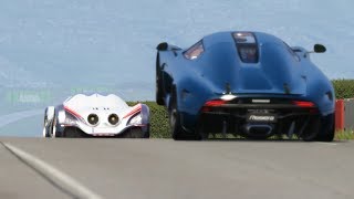 Devel Sixteen 469 kmh in Highlands vs Koenisegg Regera [upl. by Nimaynib636]