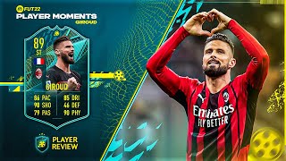 WOW IM SHOCKED 89 PLAYER MOMENTS OLIVER GIROUD PLAYER REVIEW  FIFA 22 ULTIMATE TEAM [upl. by Annerol138]