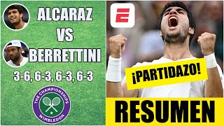 Carlos Alcaraz vs Matteo Berrettini  RESUMEN octavos de final  Wimbledon 2023 [upl. by Nanaek692]