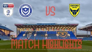 Portsmouth vs Oxford Utd Match Highlights [upl. by Vtarj]