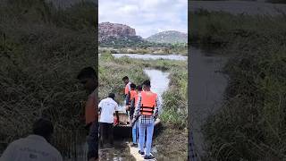 Coracle ride ⛵ hampi Karnataka 😍 song hampikarnataka [upl. by Nosredna]