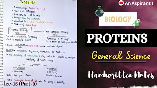 Proteins  NutrientsUnit3  Biology  General Science  Lec15  An Aspirant [upl. by Razaile]