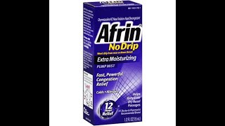 Afrin No Drip Extra Moisturizing 12 Hour Nasal Congestion Relief Spray 15 mL [upl. by Leamaj]