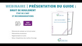 Webinaire de présentation du guide quotBruit de roulement  État de l’art et recommandationsquot [upl. by Sinegold]