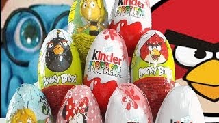 KINDER SURPRISE EGGSDISNEY PRINCESSANGRY BIRDSMINNIE MOUSEHUEVOS KINDER ANGRY BIRDSMINNIE MOUSE [upl. by Aidni]