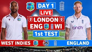 England vs West Indies 1st Test Live Scores  ENG vs WI 1st Test Day 1 Live Scores amp Commentary [upl. by Bracci]