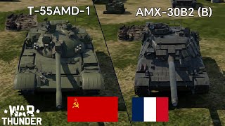 T55AMD1 Vs AMX30B2 B which is better  War Thunder Mobile [upl. by Abbie702]