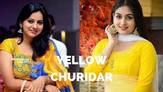 Latest Yellow Churidar patterns  Yellow chudi and kurti designs  Stylish yellow kurti designs [upl. by Kamaria]