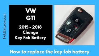 Volkswagen GTI Key Fob Battery Replacement 2015  2018 [upl. by Asial]