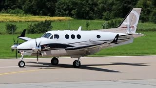 Beechcraft C90GTx King Air TURBOPROP SOUND Landing  Taxiing [upl. by Lecirg82]