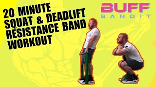 20 Minute Intense Squat and Deadlift Workout with Resistance Bands [upl. by Anavahs]