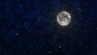 Moon Midnight Stars Shining Sky Video Free Background [upl. by Anyad]