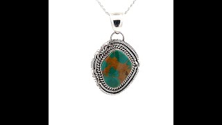 Artie Yelllowhorse Genuine Royston Turquoise Sterling Silver Pendant [upl. by Ohare]