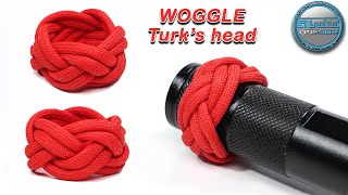 How to Make a Paracord Woggle Paracord Knots Tutorial Turks Head Knot DIY [upl. by Nauqed]