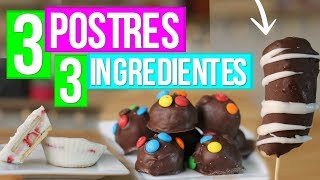 3 Postres con 3 Ingredientes SIN HORNO  RebeO [upl. by Gaidano]