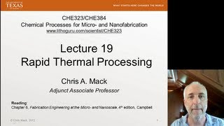 Lecture 19 CHE 323 Rapid Thermal Processing RTP [upl. by Whetstone682]