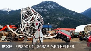 Mech Suit Field Trials  Episode 1  Giant Mech Crushes a Car [upl. by Westlund]