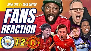 MANCHESTER FANS REACTION TO MAN CITY 12 MAN UNITED  FA CUP FINAL  FAN REACTIONS FOOTBALL CLUB [upl. by Ahsiemac]