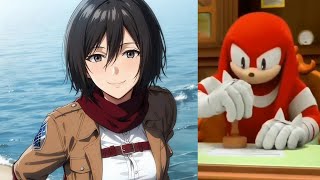 Knuckles rates Attack on Titan Girls attackontitan knuckles [upl. by Lledrev]