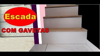 Como Fazer Escada com gavetas para objetos [upl. by Jasisa]