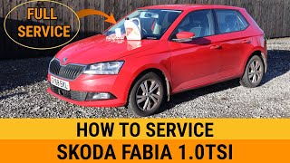 Skoda Fabia air filter oil filter change Audi Seat VW polo Passat Golf 10tsi CHZB DKLD full service [upl. by Auqcinahs310]