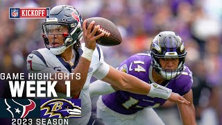 Houston Texans vs Baltimore Ravens  2023 Week 1 Game Highlights [upl. by Enialb]