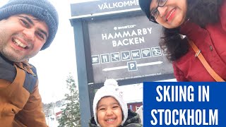 Hammarbybacken Skiing in stockholm I Snow Sports in Sweden I VLOG I Little ones care [upl. by Tigirb]